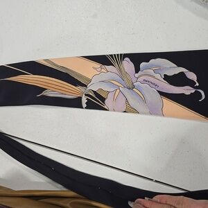 Floral Black and Peach Tie